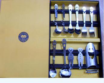 Spoon 11pcs /set Christmas Tableware Spoon SUPER MUM Smiling Face Stainless Steel Fork