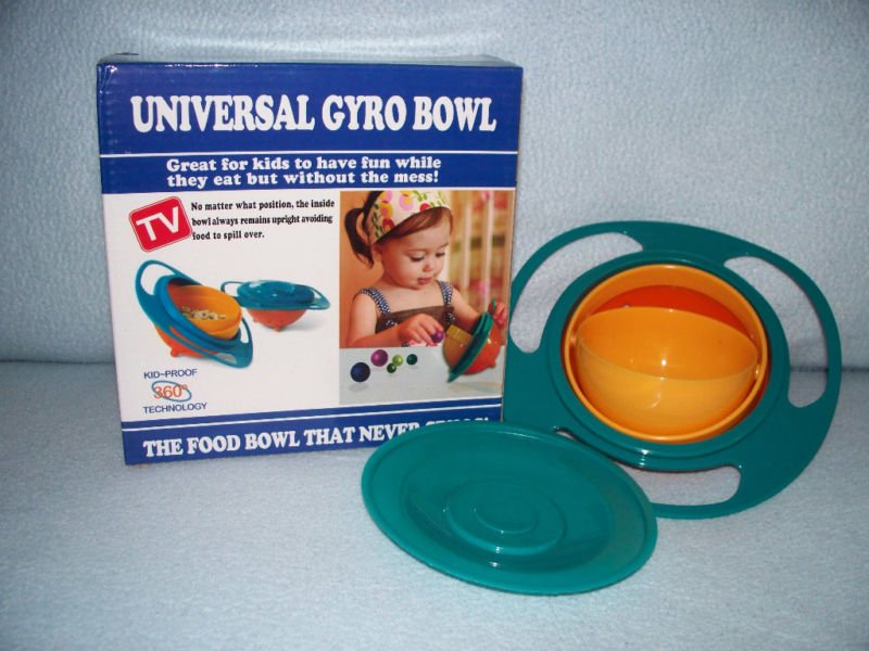 NEW IN BOX GYRO BOWL~THE NO SPILL KID PROOF BOWL ONE Piece FreesShipping