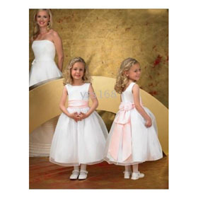 Necklines Flower Girls Dress Junior Bridesmaid Dress Size :2-14 Years R181 Custom-Made A-Line Scoop