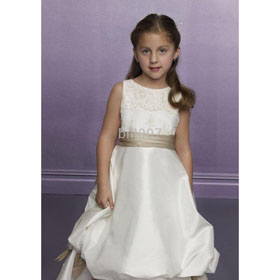 Ball Gown Scoop Floor-Length Flower Girl Dresses Junior Bridesmaid Dresses