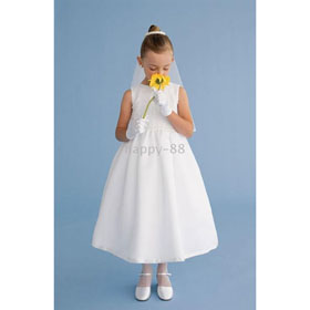 Style(FGD0112) Junior Bridesmaid A-line Round-Neck Knee-Length Satin Dress 2010