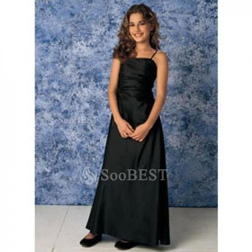 A-line Sleeveless Floor Length Chiffon Junior Bridesmaid Dress