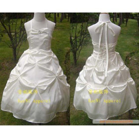 Custom-Made Halter Necklines Flower Girls Dress Junior Bridesmaid Dress Size :2-14 Years