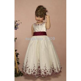 Flowert Girl Party Dress/gown Junior Bridesmaid Dresses AO86 - Custom-made Purple
