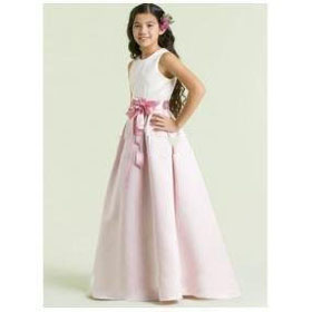 A-line Spaghetti Straps Floor-length Satin Junior Bridesmaid Dress (WSD0281)