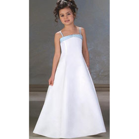 Floor- Length Satin Flower Girls Dress Junior Bridesmaid Dress A*775 Girl Prom A-Line