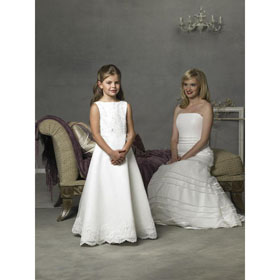 Style(FGD0076) Junior Bridesmaid A-line Bateau Floor Length Satin Flower Girls Dress 2010