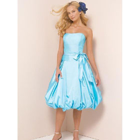 Free Shipping Tea Length Strapless A-Line Junior Bridesmaid Dresses JR05
