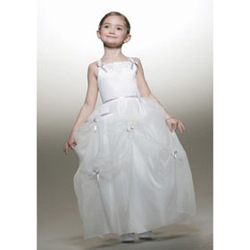 Style(FGD0086) Junior Bridesmaid A-line Spagetti Straps Tea-Length Organza Dress 2010