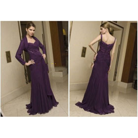 Free Shipping Beautiful A Line Matching Jacket Embroidery Mother of The Bride Dresses for Mother's Day Gift