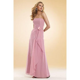 )A-Line Strapless Floor Length Chiffon Mother of The Bride Dresses(MBD0100)