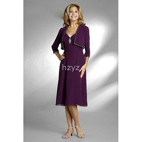 Formal Gown+jacket CustomizeE865 Spaghetti Strap Chiffon Mother of The Bride Dresses Evening Dresses