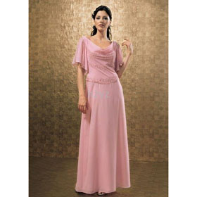 Beaded Chiffon Mother of The Bride Dresses Evening Dresses Formal Gown E867 Customize Short Sleeve