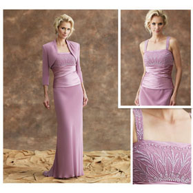 Shealth Strapless Chiffon Floor-length Mother of The Bride Dresses