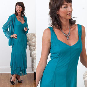 Chiffon Fabric Matching Jacket Mother of The Bride Dresses Style Eleven A Line V-neck