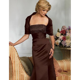 A-Line Custom Short.sleeve Wraps Dress Party Gowns Mother of The Bride Dresses 239