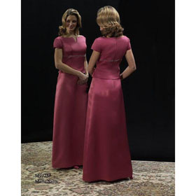 A-Line Bateau Floor- Length Satin Mother of The Bride Dresses 2009 Style(MWYN020)
