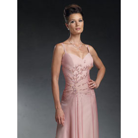2010 Trendy Design Modest A-line Beading Floor-length Mother of The Bride Dresses - M0060