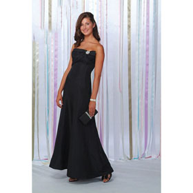 Elegant Black Simple Strapless Beaded Satin Long Evening Mother of The Bride Dresses Plus Size