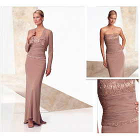 Shealth Strapless Chiffon Floor-length Mother of The Bride Dresses