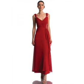 Chiffion Mother of The Bride Dresses 2009 Style(MWYN098) A-Line V-neck Tea-length