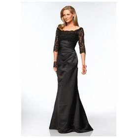 Free Shipping Beautiful A Line Matching Loog Sleeved Embroidery Mother of The Bride Dresses for Mother's Day Gift