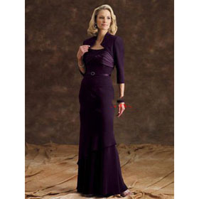 Free Shipping Floor Length 3 Sets(top,skirt&bolero) Sheath Spaghetti Satin Custommade Mother of The Bride Dresses Bm003