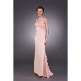 Column/Sheath Spaghetti Straps Brush Train Chiffon Mother of The Bride Dresses 2009 Style(MWYN077)