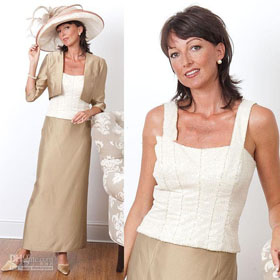 Fabric Matching Jacket Mother of The Bride Dresses Style A Line Satin