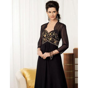 2011Free Shipping,Wholesale Price,New Wedding/Prom/Mother of The Bride Dress,Long-sleeve,Floor-lenght Black Coat Dress MD99