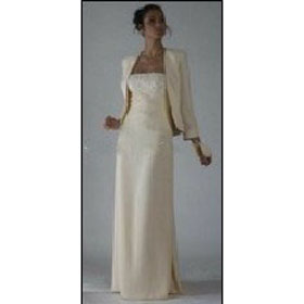 Sheath / Column Strapless Knee-length Satin Mother...