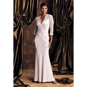 Gowns Color Size.11 Floor Length Taffeta Half Sleeve Jacke Wraps Mother of The Bride Dresses Dress