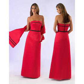 2009 Style(MWYN018) Red A-Line Strapless Floor- Length Satin Mother of The Bride Dresses