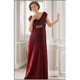 V-neck Ruched and Beaded Chiffon Mother of The Bride Dresses HA407