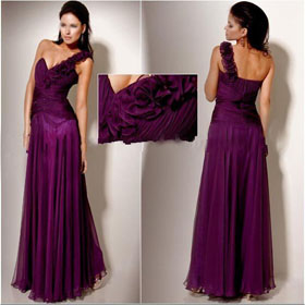 Free Shipping!Elegant One Shoulder Floor Length Mother of The Bride Dress FR031