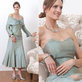 Sleeve Taffeta Fabric Matching Jacket Mother of The Bride Dresses Style Eight A Line Long
