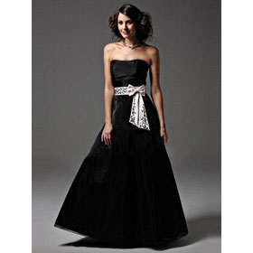 Free Shipping Floor Length A Line Strapless Sash Satin Custommade Mother of The Bride Dresses Bm010