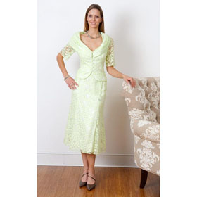 Sleeve Lace Fabric Matching Jacket Mother of The Bride Dresses Style Five A Line Long