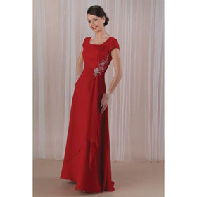 2009 Style(MWYN045) Red A-Line Floor- Length Mother of The Bride Dresses