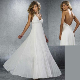 A Line Wedding Dresses International Halter Neck Type Strapless Floor-Length Organza