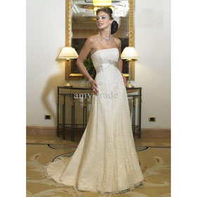 Custom All AM.252 +#J170+sexy Strapless Line Wedding Dresses