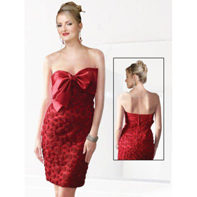 2010-2011 Popular Design Strapless Red Chiffon Cocktail Dress ,club Wear , Womem Evening Dress HMS55