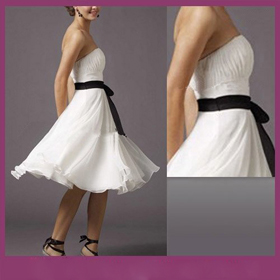 Free Shipping 2011 New Style Sleeveless Strapless Knee-Length Chiffon Short Bridesmaid Dresses & Gowns Cocktail Dresses
