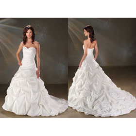 Hot Sale Stunning A Line Sleeveless Taffeta Wedding Dresses Wholesale and Retail with Free Shipping WD-D025