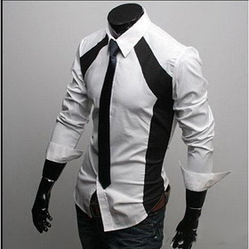6036 Free Shipping New Mens Shirts Casual Slim Fit Stylish Dress Shirts US Size XS,S,M Colour Black