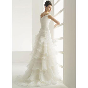Free Shipping Wedding Gowns 5685 Sexy A Line Off-the-shoulder Floor Length Organza Wedding Dresses
