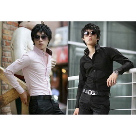 NEW Men's Slim Luxury Stylish Patched Dress Shirts Christmas Gifts Men's Slim Shirts M L XL XXL(black White Pink Blue)