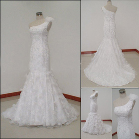 2010 Latest Most Stunning New Real Arrival Drop Shipping Lady Mermaid Wedding Dress JJ2069