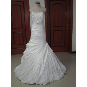 Sleeveless Slim A- Line Wedding Dress, Real Wedding Dress ---Free EMS Shipping