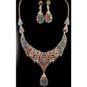 Wedding Jewelry Sets Diamond Jewelry Bridal Jewelry Bridal Diamond Necklace + Earrings Wedding Accessories Bridal Jewelry Chain